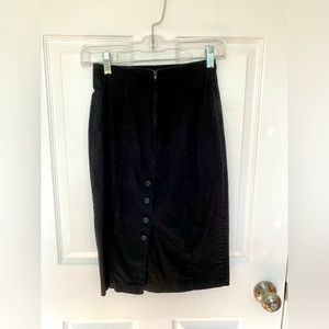 Black Pencil Skirt With Button Detail Size 5